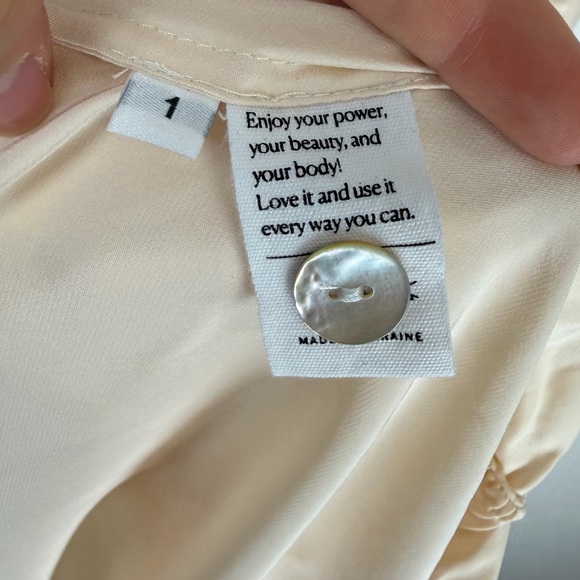 NWT Sleeper Love Me Tender Loungewear Silk Dress Milk Cream One Size - Picture 7 of 9